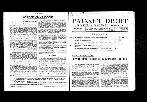 Paix et Droit.  (01/05/1938)